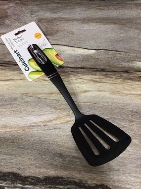 Cuisinart CTG-12-LT Slotted Turner Nylon Nonstick Spatula Black 13.75” NWT
